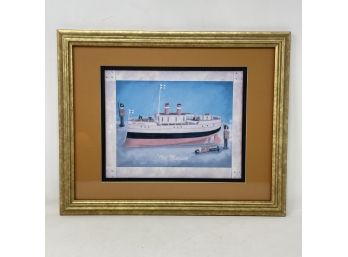 Vintage Ship Print Framed