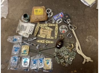 Large Hardware Lot With Hinges