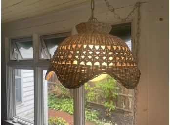 Vintage Wicker Hanging Pendant Lamp