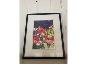 Framed Signed Print Of Poppies