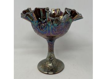 Vintage Fenton Carnival Glass Compote