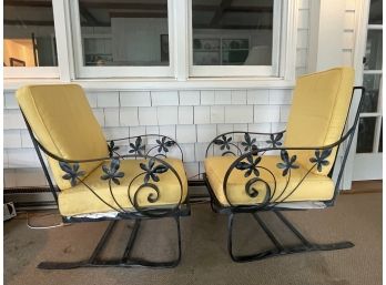 Pair Of Vintage Springer Iron Porch Rocking Chairs