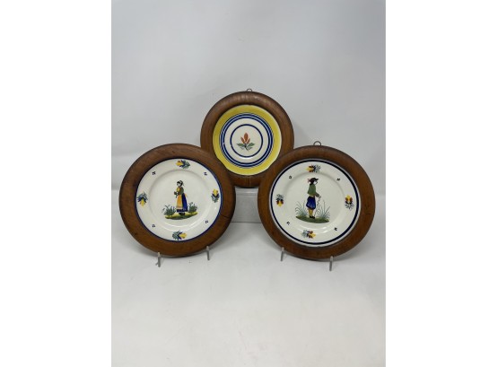 Quimper Faience Pottery Collection Of Wall Plates