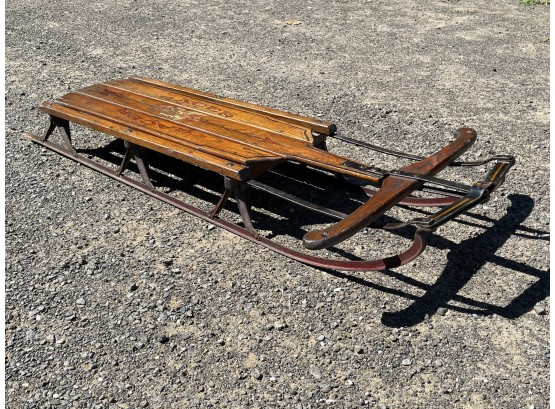 Antique Double Racer Wooden Sled