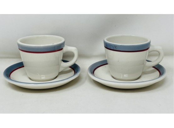 Syracuse Porcelain Teacups And Saucers
