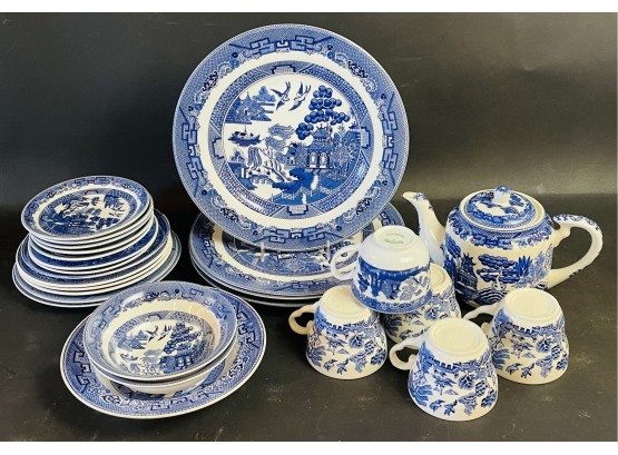 Large Lot Of Blue And White Porcelain Including Some Johnson Bros And More! As Pictured