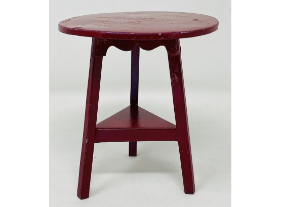 Vintage Miniature Red Tin Table