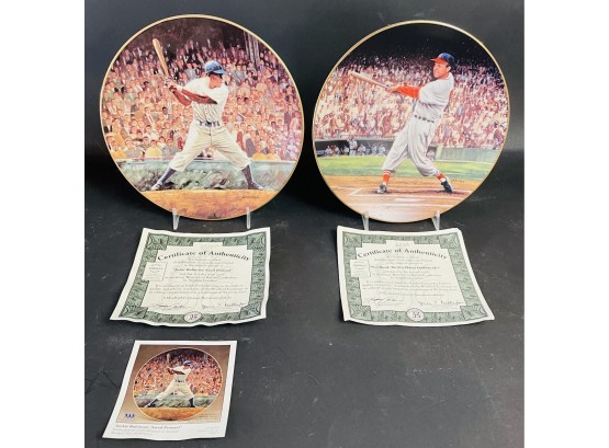Vintage Collector Plates With COA Jackie Robinson And Stan Musial