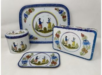 Quimper Faience Pottery Tin Collection