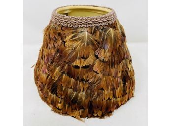 Vintage Lampshade Covered In Feathers