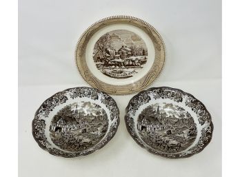 Collection Of Antique China Plates As Pictured