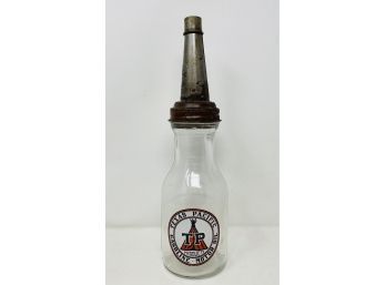 Texas Pacific Glass Oil Bottle
