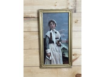 Framed Victorian Print Of A Woman