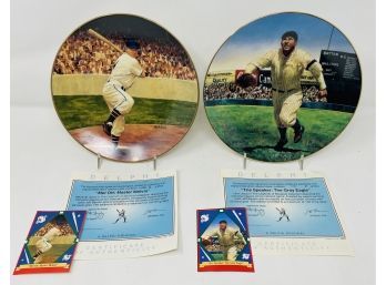 Collector Plates With COA Mel Cott And Tris Speaker