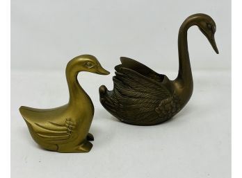 Brass Duck And Swan
