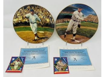 Collector Plates With COA Pie Traynor And Walter Johnson