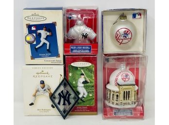 Yankee Themed Ornaments In Original Boxes As Pictured