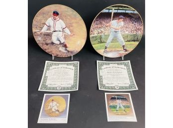 Vintage Collector Plates With COA Enos Slaughter And Ralph Kiner