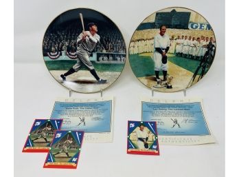 Collector Plates With COA Babe Ruth And Lou Gehrig