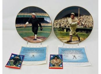 Collector Plates With COA Christy Mathewson And Rogers Hornsby