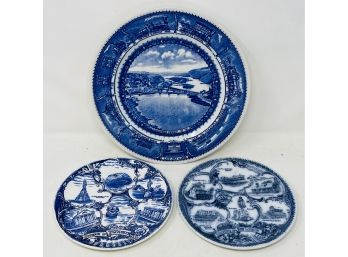 Collection Of Souvenir Travel Plates As Pictured - Including Railroad Plate And More!