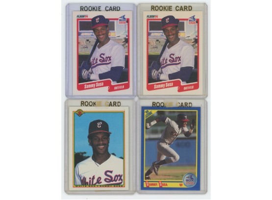 Lot Of (4) 1990 Sammy Sosa Rookie Cards