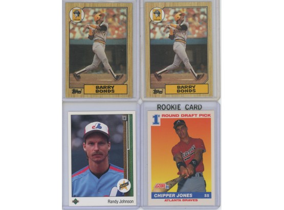 Baseball Rookie Lot With Bonds, Chipper And Randy Johnson