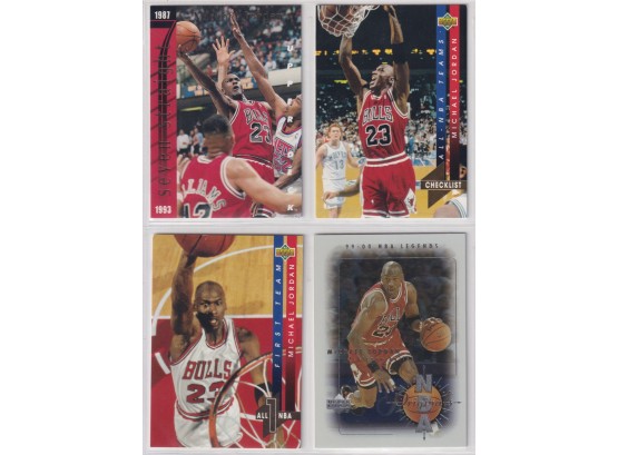 Lot Of (4) Michael Jordan Basketball Insert Cards