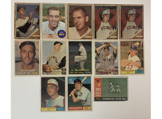 Estate Fresh Lot Of (13) 1950s-60s Baseball Cards