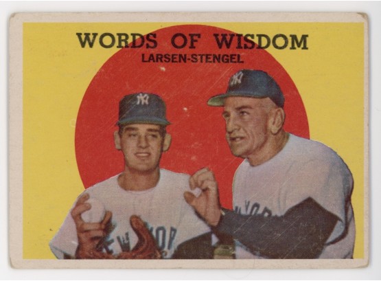 1959 Topps Words Of Wisdom Casey Stengel And Don Larsen