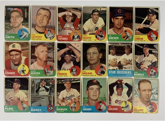 Lot Of (18) 1963 Topps Baseball Cards