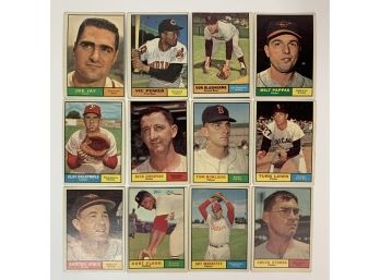 Lot Of (12) 1961 Topps Baseball Cards