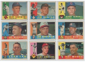 Lot Of (9) 1960 Topps Baseball Cards