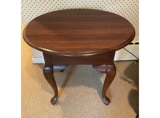Queen Anne Style Side Table With One Drawer
