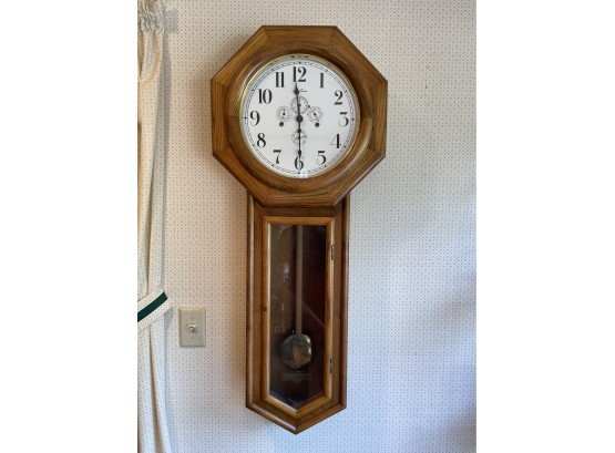 Large Seth Thomas Wall Clock - Oak