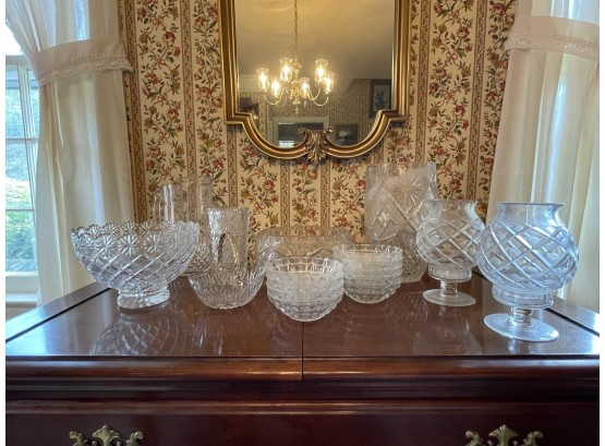Collection Of Cut Glass, Pressed Glass And Crystal