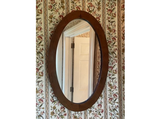 Antique Oval Wooden Mirror