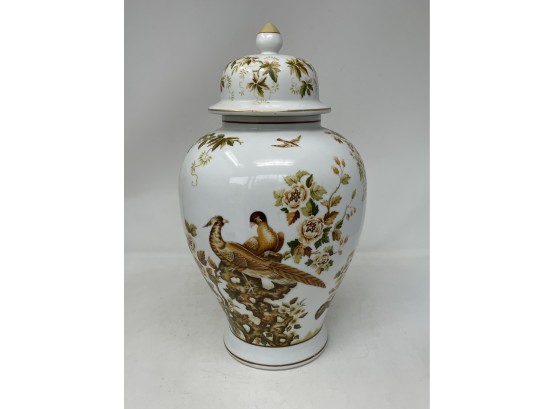 Vintage Birds Of Paradise Porcelain Ginger Jar By Andrea Of Sadek