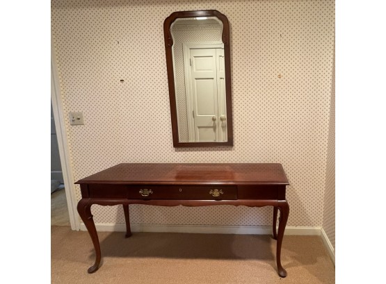 Queen Anne Style Formal Console Table With Matching Wall Mirror By Gordons TN