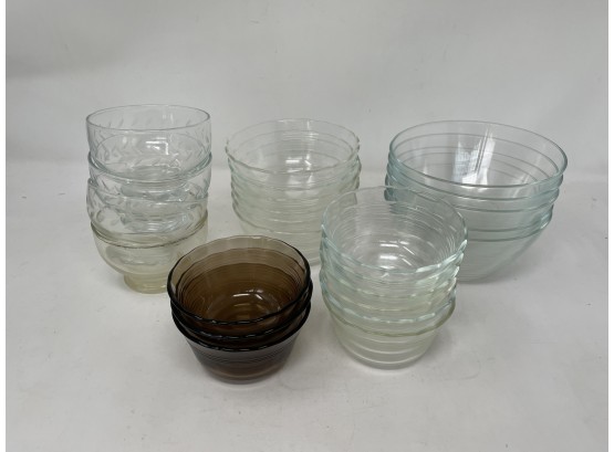 Collection Of Various Sized Glass Ramekin Bowls