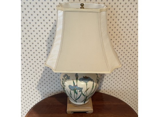 Beautiful Oriental Lamp With Floral Detail