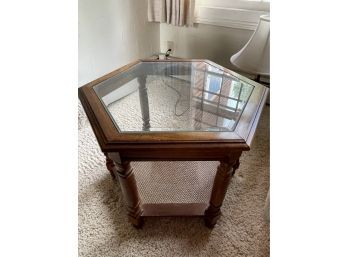 Faux Bamboo Octagon Side Table