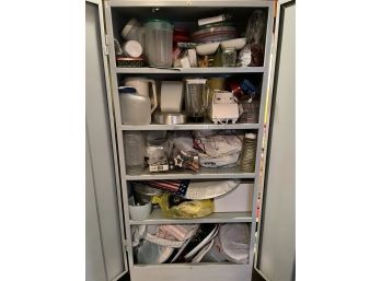 Large Metal Storage Cabinet With Full Contents