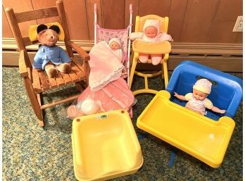 Collection Of Vintage Kids Furniture And Doll Furniture