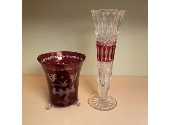 Bohemian Glass Vase Lot