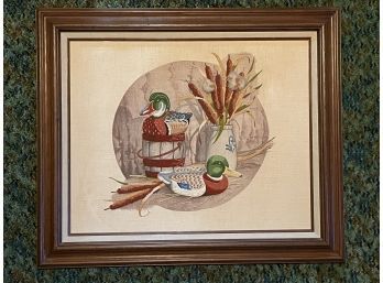 Framed Duck Embroidery
