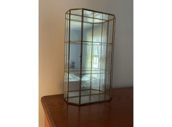 Vintage Glass Petite Curio Display Cabinet With Damage To Glass Side