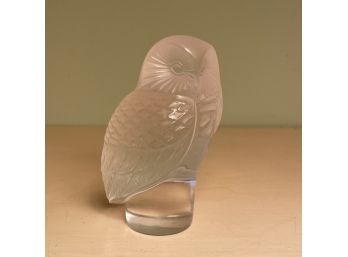 Crystal Owl Paperweight Marked Made In France