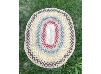 Antique Braided Rug Measuring 4ft By 3.5ft