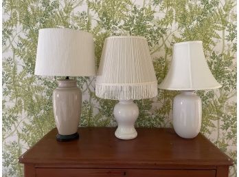 Collection Of White Table Lamps
